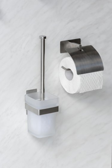 Turbo-Loc® WC-Garnitur Mod. Genova Matt, Abnehmbarer Behälter aus satiniertem Glas