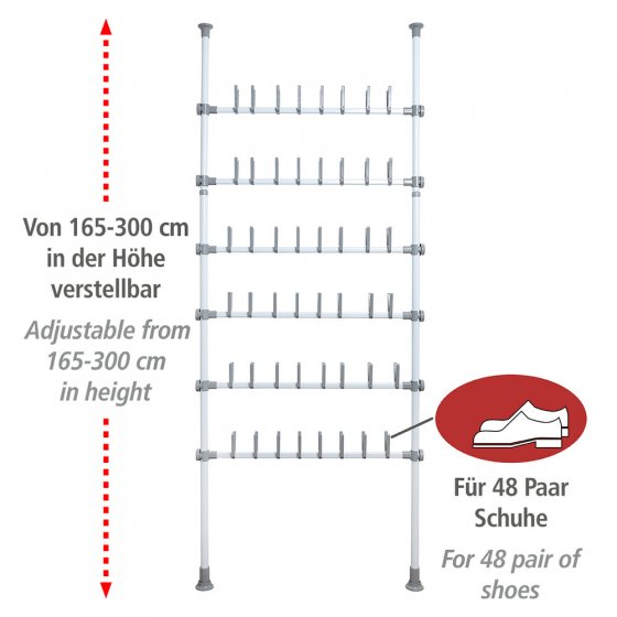 Teleskop-System Mod. Herkules Shoes, für 48 Paar Schuhe