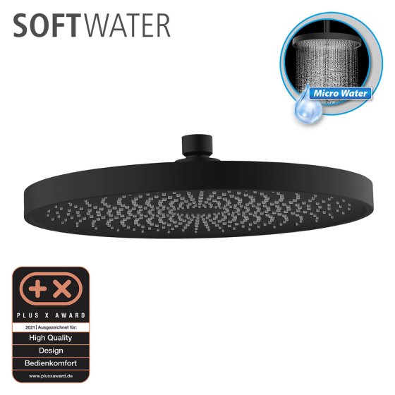 Duschkopf Mod. Softwater Schwarz matt, Ø 26 cm 