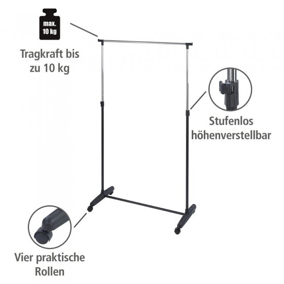 Kleiderständer Mod. Mikey, höhenverstellbar, 4 Rollen