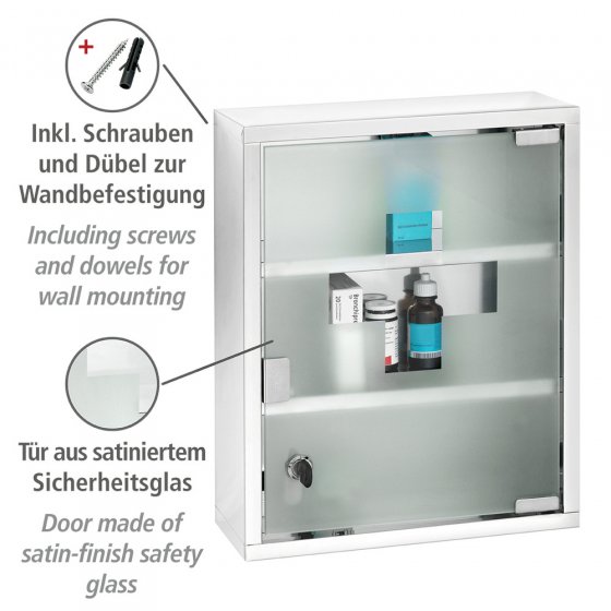 Medikamentenschrank Edelstahl 30 x 40 cm, glänzend