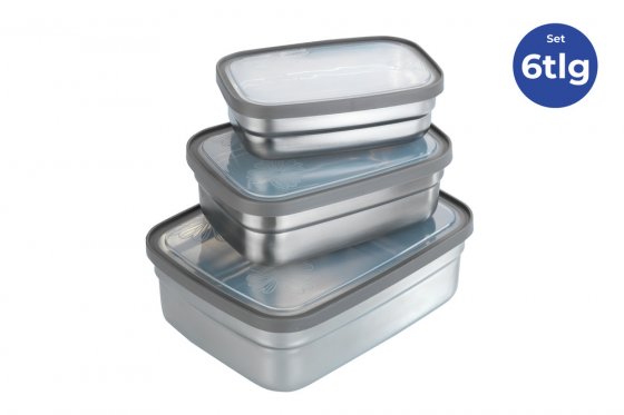 Lunchboxen Edelstahl, 6-teilig, Brotdosen 
