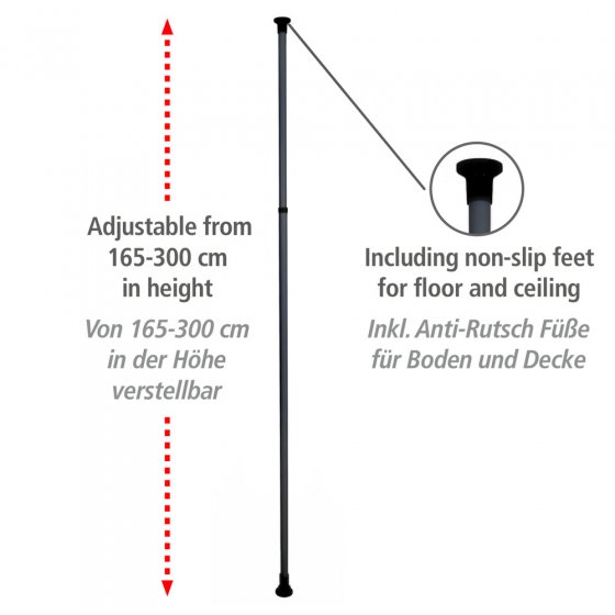 Hauptstange Mod. Herkules Schwarz, verstellbar bis 300 cm
