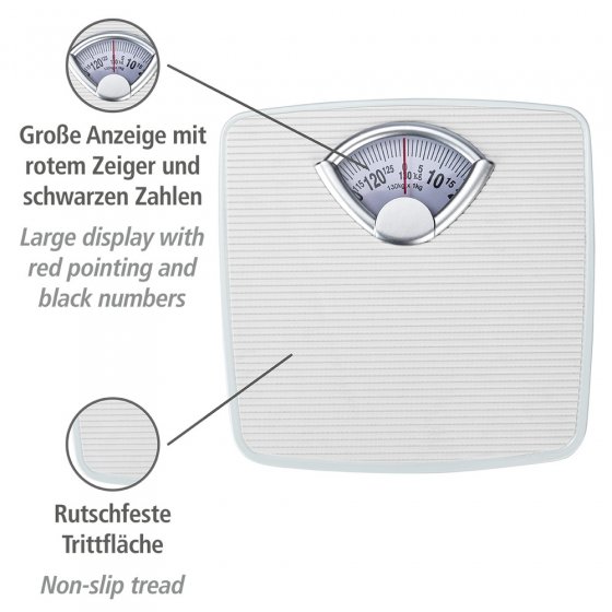 Personenwaage mechanisch, analoge Körperwaage bis 130 kg