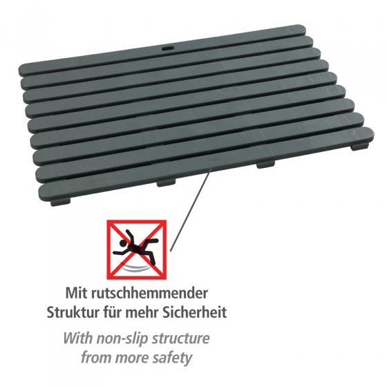 Badematte Mod. Indoor & Outdoor Grau, 50 x 80 cm, mit rutschhemmender Struktur