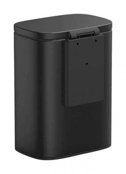 Wand-Kosmetikeimer Mod. Sare Schwarz 5 L, Easy Close Absenkautomatik 