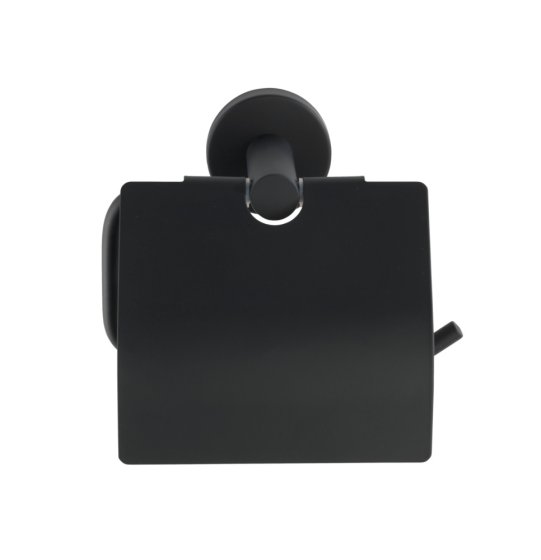 Toilettenpapierhalter Edelstahl Mod. Bosio Black matt mit Deckel, rostfrei 