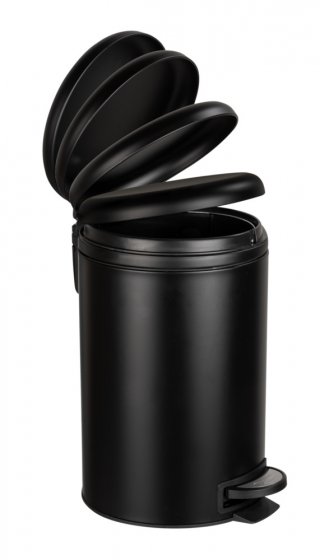 Treteimer Mod. Leman Easy Close Schwarz 12 L, mit herausnehmbarem Einsatz