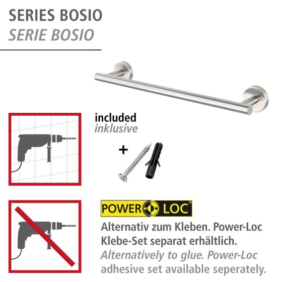 Badetuchstange Mod. Bosio Edelstahl Matt, rostfrei, 40 cm 