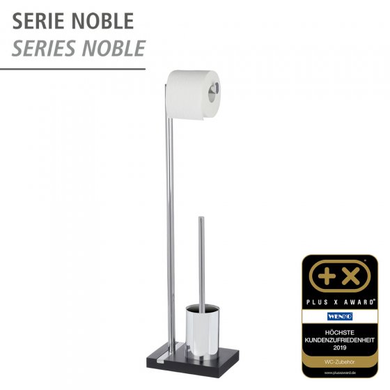 Stand WC-Garnitur Mod. Noble Black, mit Chrom-Applikation