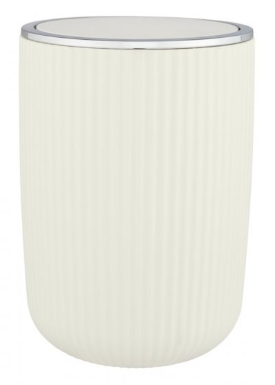 Schwingdeckeleimer Mod. Agropoli L Cremeweiß, Kosmetikeimer mit Schwingdeckel, 5,5 l 