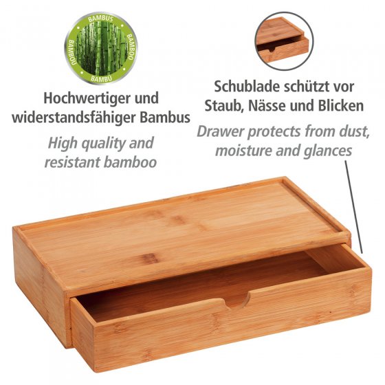 Bambus Box Mod. Terra mit Schublade, versteckte Aufbewahrungsmöglichkeit
