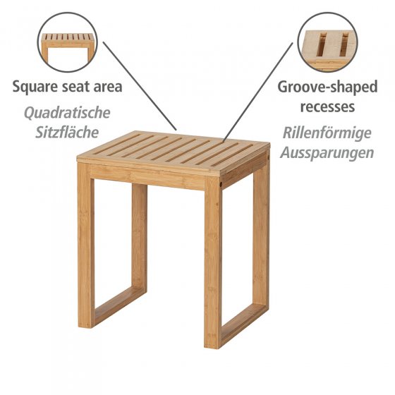 Badhocker Mod. Bamboo, Hocker aus Bambus 