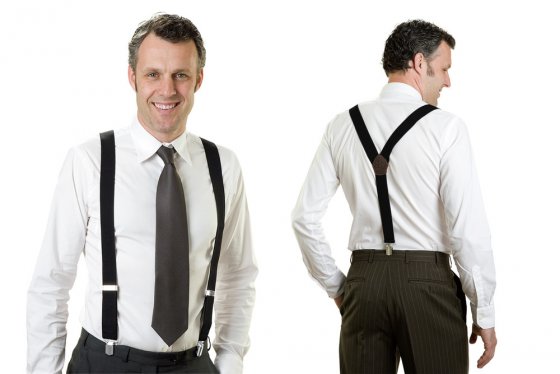 Hosenträger Schwarz, klassische Y-Form 