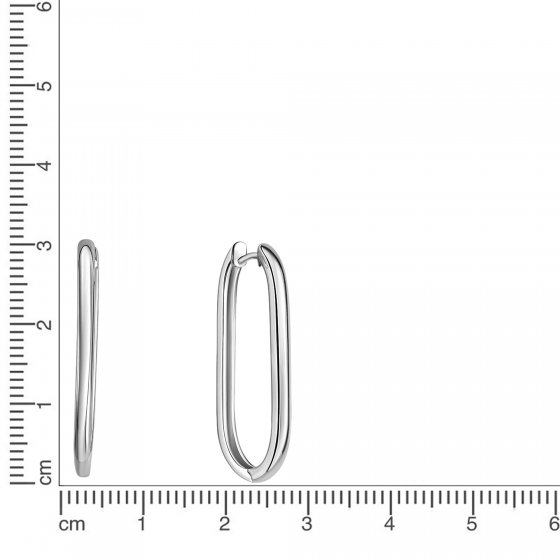 Ohrringe Silber 925 rhodiniert oval 31mm lang 
