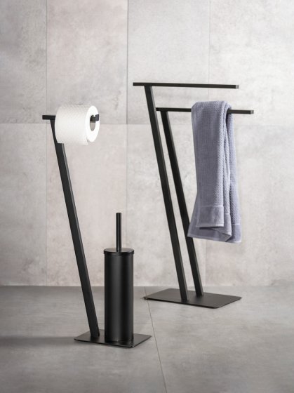 Stand WC-Garnitur Mod. Lirio Schwarz matt, mit viereckiger Bodenplatte