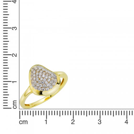 Ring Gold 333 zweifarbig mit 53x Zirkonia-Steinen weiß 