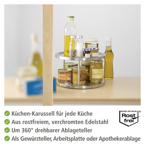Schrankrondell Mod. Duo Edelstahl, rostfrei