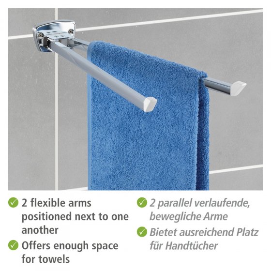 Handtuchhalter Mod. Basic glänzend, mit 2 beweglichen Handtuchstangen 