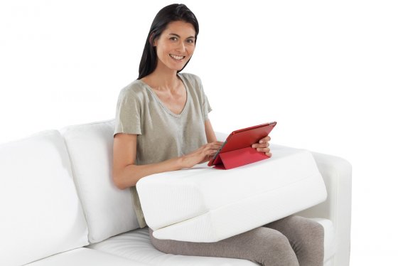 Visco Bett-Keilkissen, faltbar, druckentlastendes Stützkissen mit Viscoschaum 