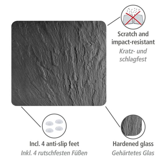 Multi-Platte Mod. Schiefer, Spritzschutz, Herdblende, Schneidbrett 