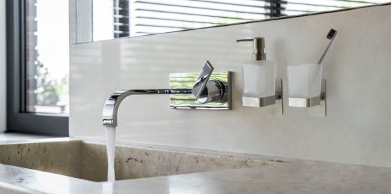 Turbo-Loc® Zahnputzbecher Mod. Genova Matt, Abnehmbarer Becher aus satiniertem Glas