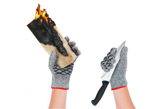 2in1 Hitze- & Schneidschutz Handschuh Damen 1 Paar, hitzebeständig, schnittfest 
