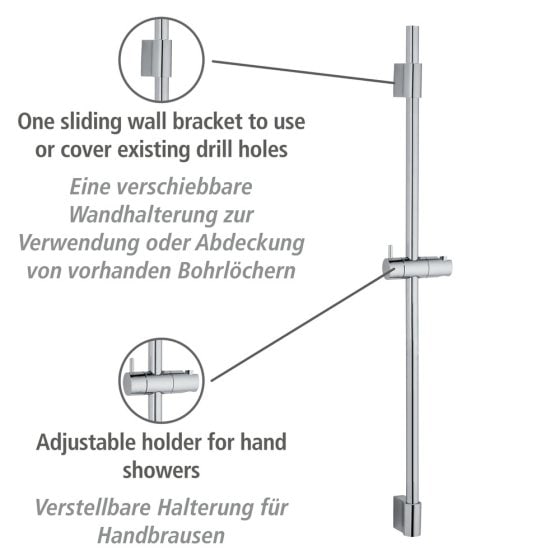 Duschstange Mod. Classic Chrom 90 cm, Länge Stange: 90 cm 