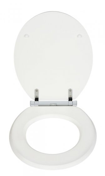 WC-Sitz Mod. Morra Weiß Matt, Universalform, aus massivem MDF mehrfach lackiert