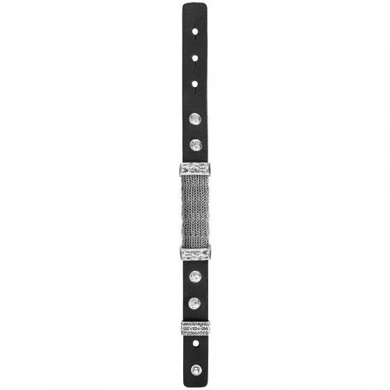 Armband Edelstahl mit schwarzem Leder 