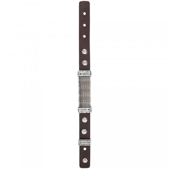 Armband Edelstahl mit braunem Leder 