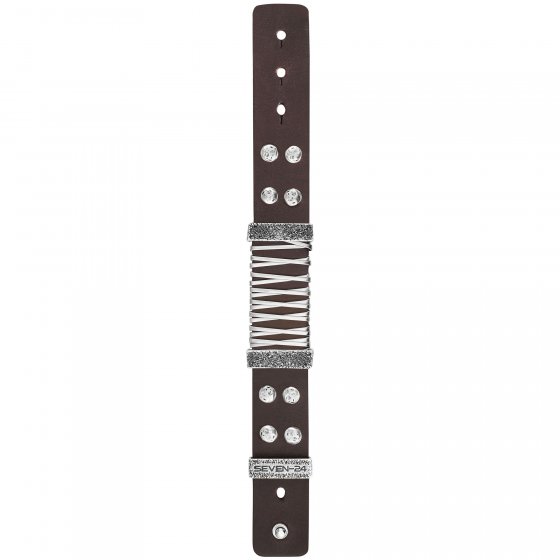 Armband Edelstahl mit braunem Leder 