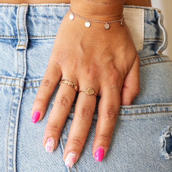 Armband 925 Silber rosévergoldet Plättchen Boho 