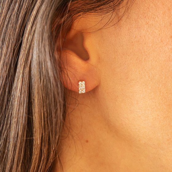 Ohrstecker 925 Sterling Silber rosé vergoldet Zirkonia 