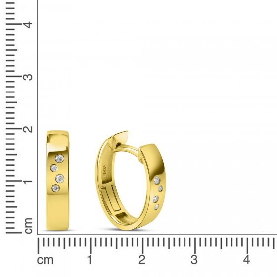 Ohrringe Gold 585 mit 8 Brillanten zus. 0,04ct. 