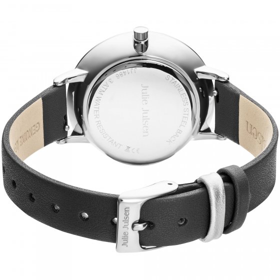 Damenuhr Edelstahl silberfarben Basic silver black 