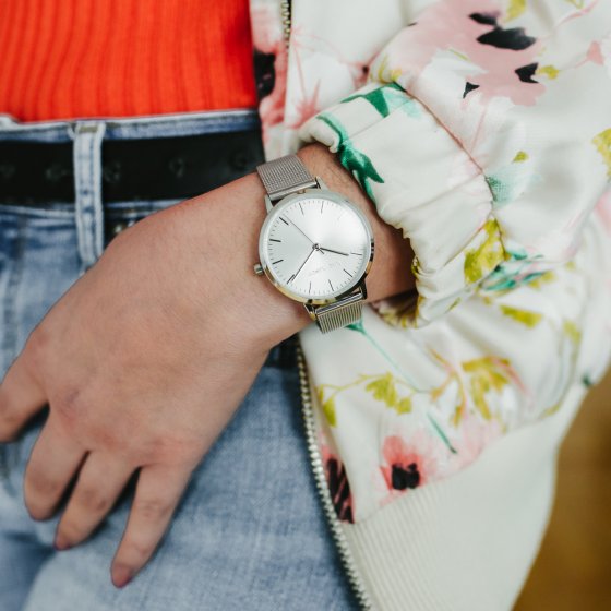 Damenuhr Edelstahl silberfarben Basic Line 