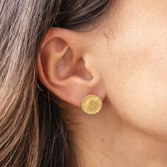 Ohrstecker 925 Silber vergoldet Münze Sonne 