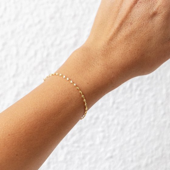 Armband 925/- Sterling Silber vergoldet Flachpanzer Kette gedreht 