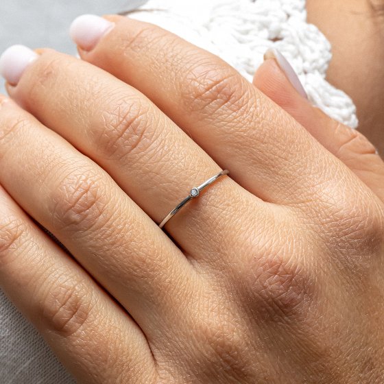 Ring 925 Sterling Silber rhodiniert Zirkonia 