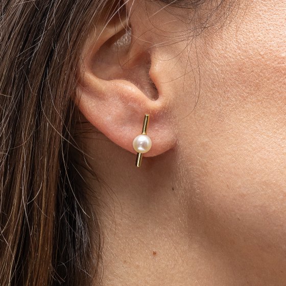 Ohrstecker 925/-Sterling Silber vergoldet Perlen 