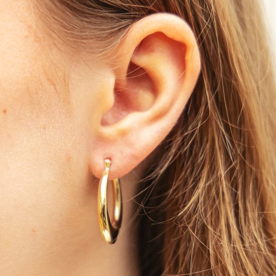 Ohrringe Gold 333 glanz matt mit einem Durchmesser von 25mm 