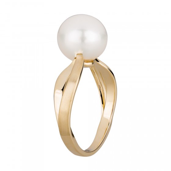 Ring Gold 585 mit weißer Süßwasserperle 