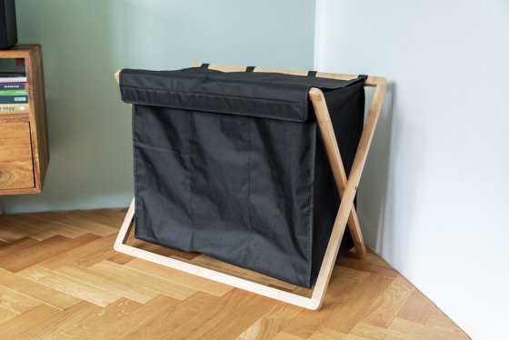 Wäschesammler Trio Mod. Ecori, FSC®-zertifizierter Bambus, recyceltes Polyester 