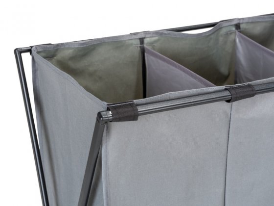 Wäschesammler Mod. Trio XL Grau, mit drei Fächern 