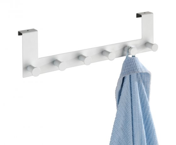 Türgarderobe Mod. Celano Weiß, 6 Haken, für Türfalzstärken bis 2 cm