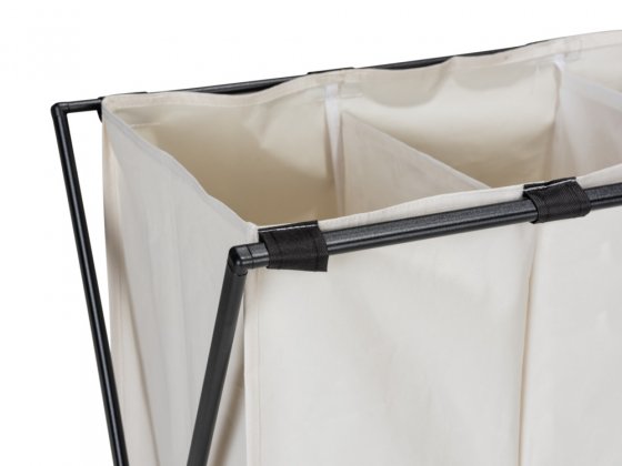Wäschesammler Mod. Trio XL Beige, mit drei Fächern 