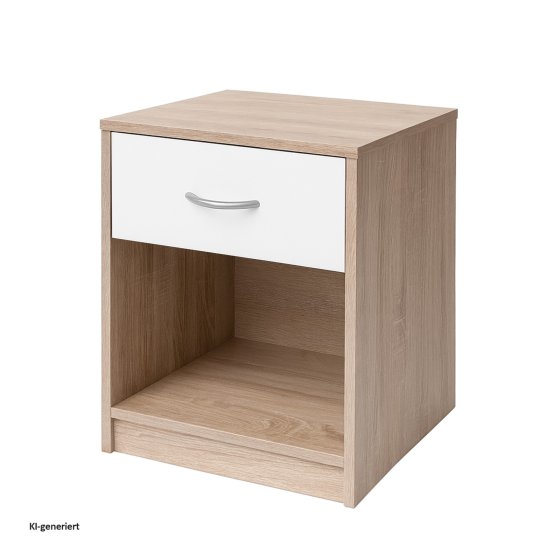 Nachtschrank mit 1 Schublade Nina Sonoma Weiß 