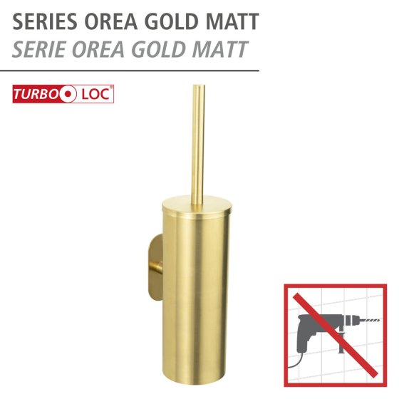 Turbo-Loc® WC-Garnitur Mod. Orea Gold Matt geschlossen, Befestigen ohne bohren 