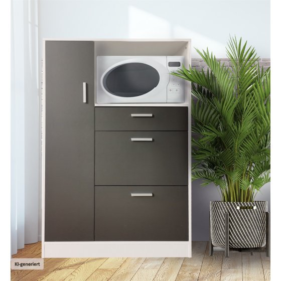 Küchenschrank Weiß-Grau Blanca L 